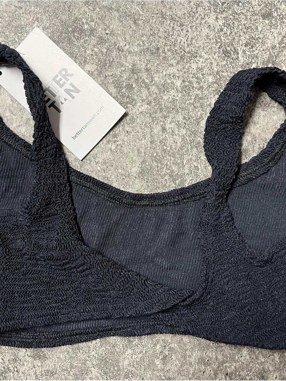 BETTER TAN Flawless Stretch Crinkle-Formentera top-black-stretches from XL-3XL)